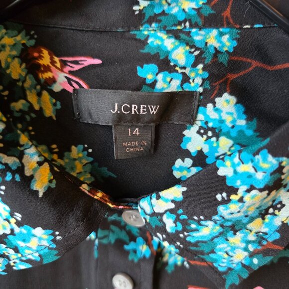 J Crew Blouse, size 14, floral with bees. EUC - Picture 9 of 11